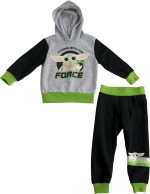 STAR WARS Baby Yoda Boys 2 Piece Small But Mighty Hoodie Sweatshirt and Jogger Pants Set